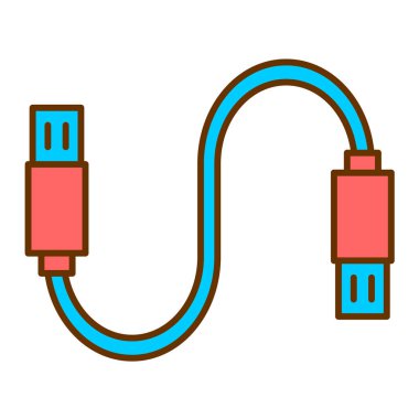 usb kablo simgesi vektör illüstrasyonu