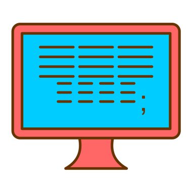 Bilgisayar monitörü simgesi. vektör illüstrasyonu