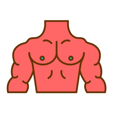 İnsan vücudu simgesi. Göğüs vektörü sembolünün taslağı. düz biçim.