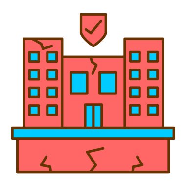 Bina. Web simgesi basit illüstrasyon