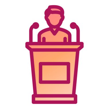 Mikrofon ikonlu adam. Ana hatları insanların Avatar vektör çizimi. Yalnız tasarım. iş kavramı.