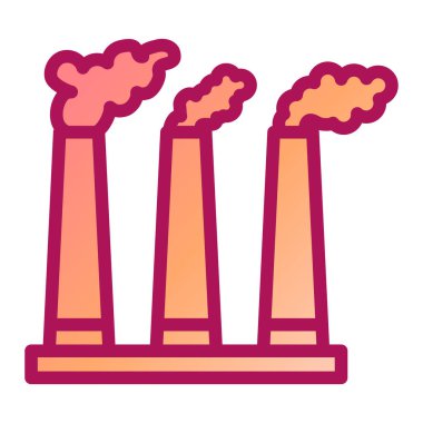 Fabrika binası ikon vektör illüstrasyonu