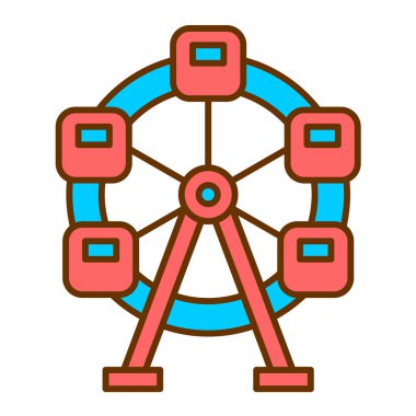 Dönme dolap ikonu. Web için lunapark vektör simgelerinin özet çizimi