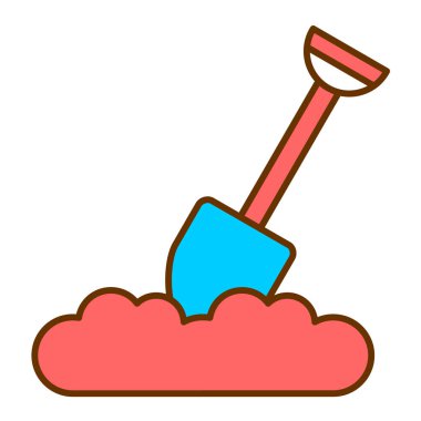 Kürek ve tırmık ikon vektör çizimi tasarımı