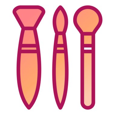 Makyaj fırçası seti. vektör illüstrasyonu