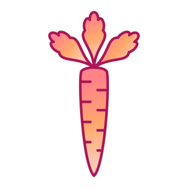 Havuç sebze ikonu vektör illüstrasyon grafik tasarımı