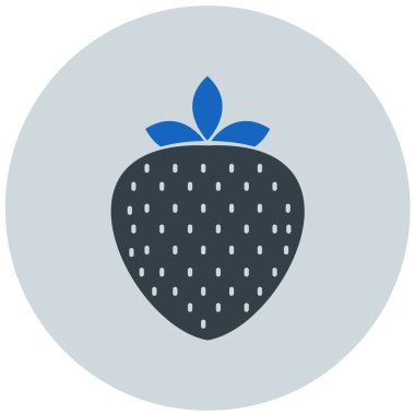 Çilekli. Web simgesi basit illüstrasyon