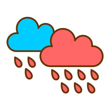 Bulut hava durumu yağmur ikonu vektör çizimi tasarımı