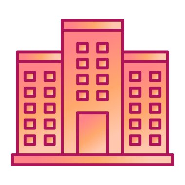 Bina. Web simgesi basit illüstrasyon