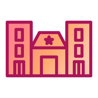 Hastane binası ikon vektör illüstrasyonu