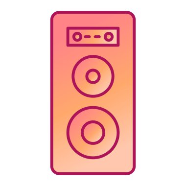 Müzik hoparlörü simgesi. Web için stereo hoparlör vektör simgelerinin özet çizimi