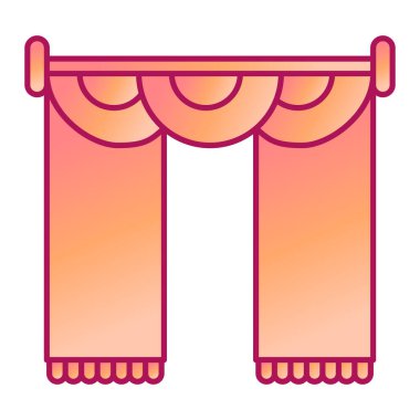 perde ikonu. yatak odası vektör sembolü web tasarımı için stok elementleri çizgi filmi