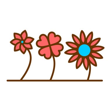 çiçek simgesi vektör illüstrasyonu