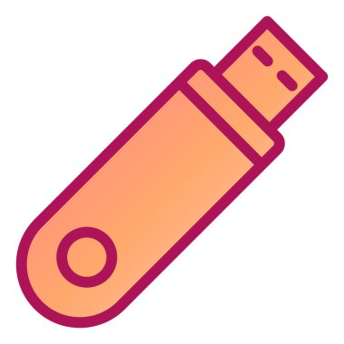 usb flash disk simge vektörü. Taslak alet kesici işareti. izole edilmiş sınır sembolü çizimi