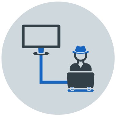 Hacker. Web simgesi basit illüstrasyon