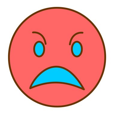 Ağlayan yüz simgesi ikon vektör illüstrasyonu