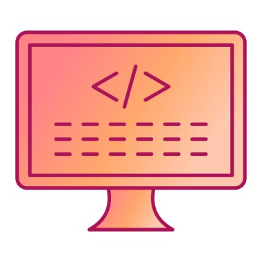 Bilgisayar monitörü simgesi. vektör illüstrasyonu