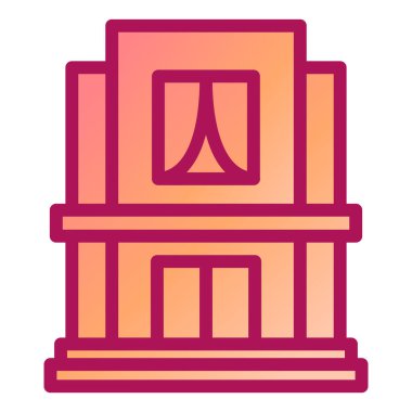 Bina. Web simgesi basit illüstrasyon