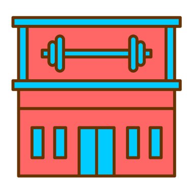 Modern spor salonu ikonunun vektör illüstrasyonu