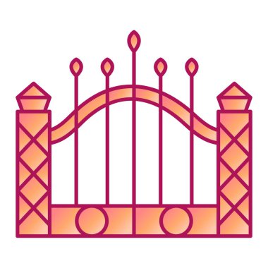 Çit simgesi. Beyaz arkaplanda izole edilmiş web tasarımı için park vektör simgelerinin çizgi filmi