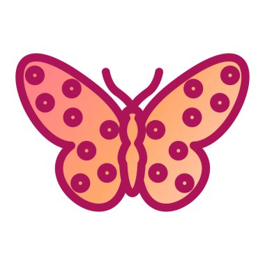 Kelebek ikonu. Web için böcek vektör simgelerinin düz çizimi