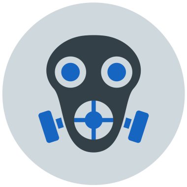 Gaz maskesi ikon vektörü. Ana hatlı solunum cihazı işareti. izole edilmiş sınır sembolü çizimi