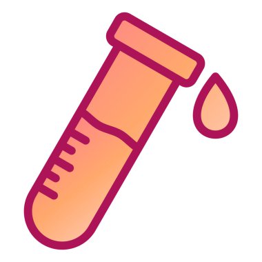 Test tüpü düz simgesi, vektör illüstrasyonu