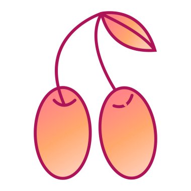 kiraz meyvesi ikonu vektör illüstrasyon grafik tasarımı