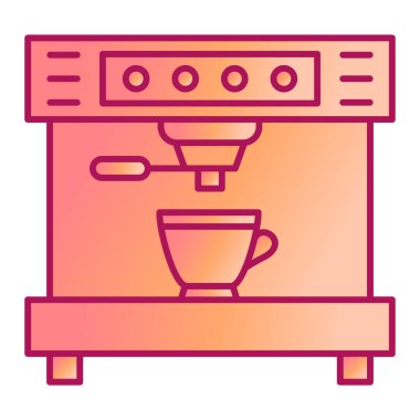 Kahve makinesi ikonu. Ana hatlı vektör çizimi. beyaz arkaplanda izole.