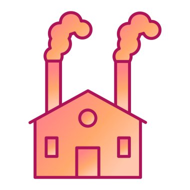 Fabrika binası ikon vektör illüstrasyonu