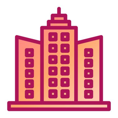 Bina. Web simgesi basit illüstrasyon