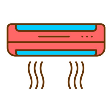 Klima ikonu. Beyaz arka planda ana hatlı su ısıtıcı vektör çizimi. ısıtma radyatörü işareti.