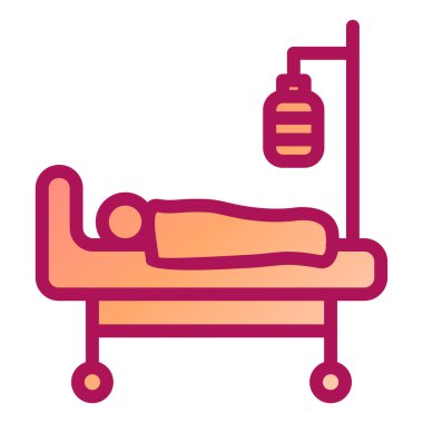 Hastane yatağı. Basit illüstrasyon