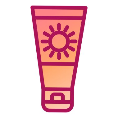 Güneş kremi ikonu vektörü. Plaj aksesuarları. izole edilmiş sınır sembolü çizimi