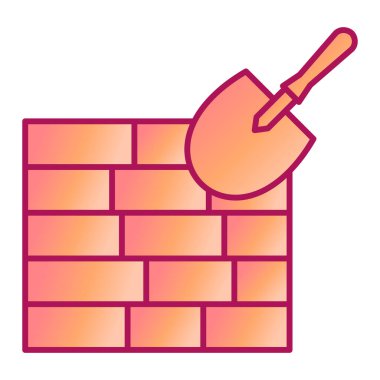 Malafat simgesi. Web için inşaat araçları vektör simgelerinin düz çizimi