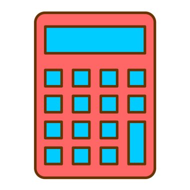 Hesap makinesi simgesi. Web için matematik makinesi vektör simgelerinin basit çizimi