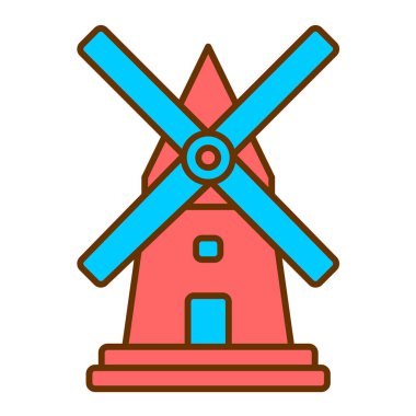 Yel değirmeni ikonu vektör illüstrasyonu