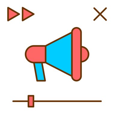 Megafon ikonu vektör illüstrasyonu