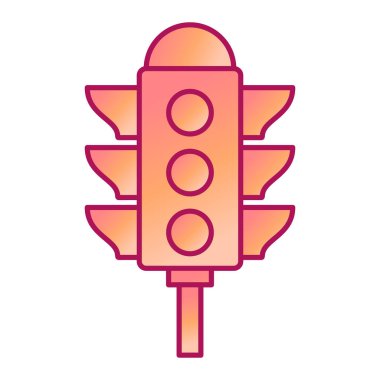 Trafik ışığı düz simgesi, vektör illüstrasyonu