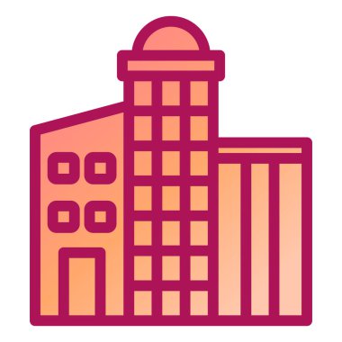 Bina. Web simgesi basit illüstrasyon