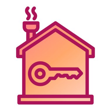 ev anahtarı ikon vektörü. Ev kapısı tabelası. izole edilmiş sınır sembolü çizimi