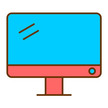bilgisayar monitörü ikon vektör illüstrasyonu