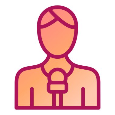 Muhabir. Web simgesi basit illüstrasyon