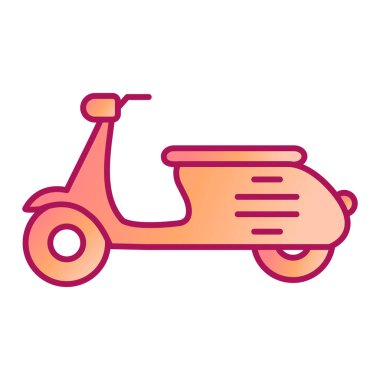 Scooter ikonu. Beyaz arkaplanda motosiklet vektör çizimi