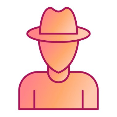 Şapkalı adam, vektör çizimi.