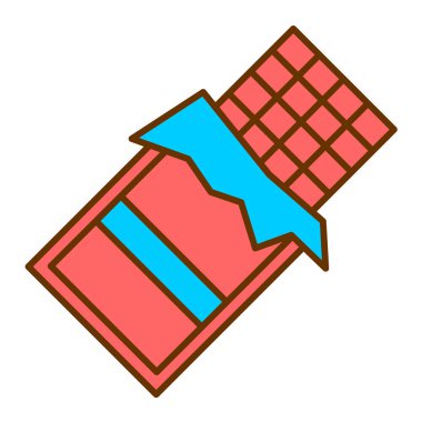 Çikolata ikonu. Web için waffle vektör simgelerinin özet çizimi