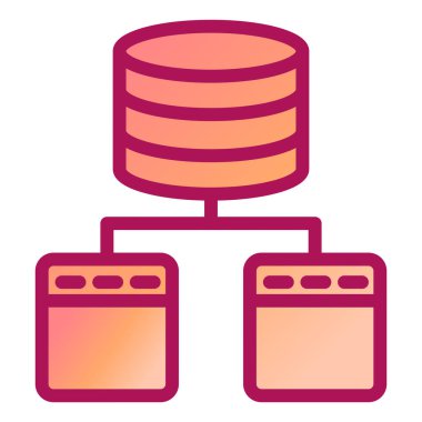 veritabanı. Web simgesi basit illüstrasyon