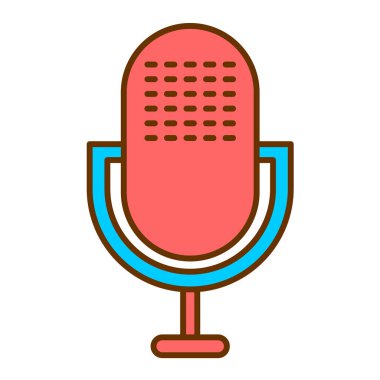 Mikrofon. Web simgesi basit tasarım