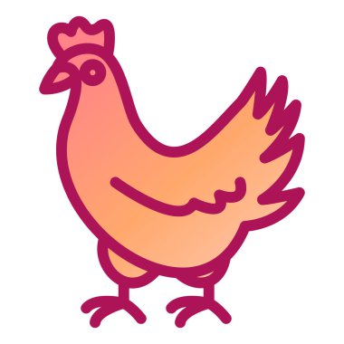 tavuk logosu tasarımı vektör çizimi