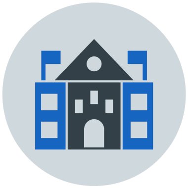 Bina. Web simgesi basit illüstrasyon